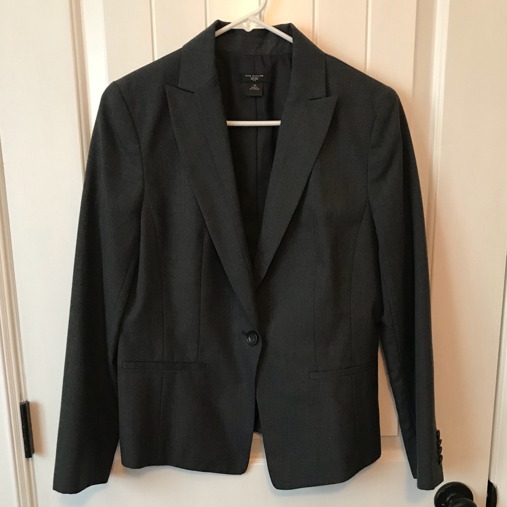 Ann Taylor Suit Jacket Dark Gray